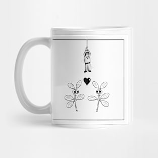 Mistletoe kissing under the human Mug